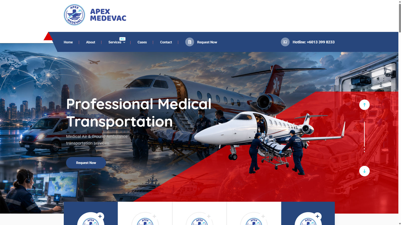 Apex Medevac Website Design by TBT Creative Agency