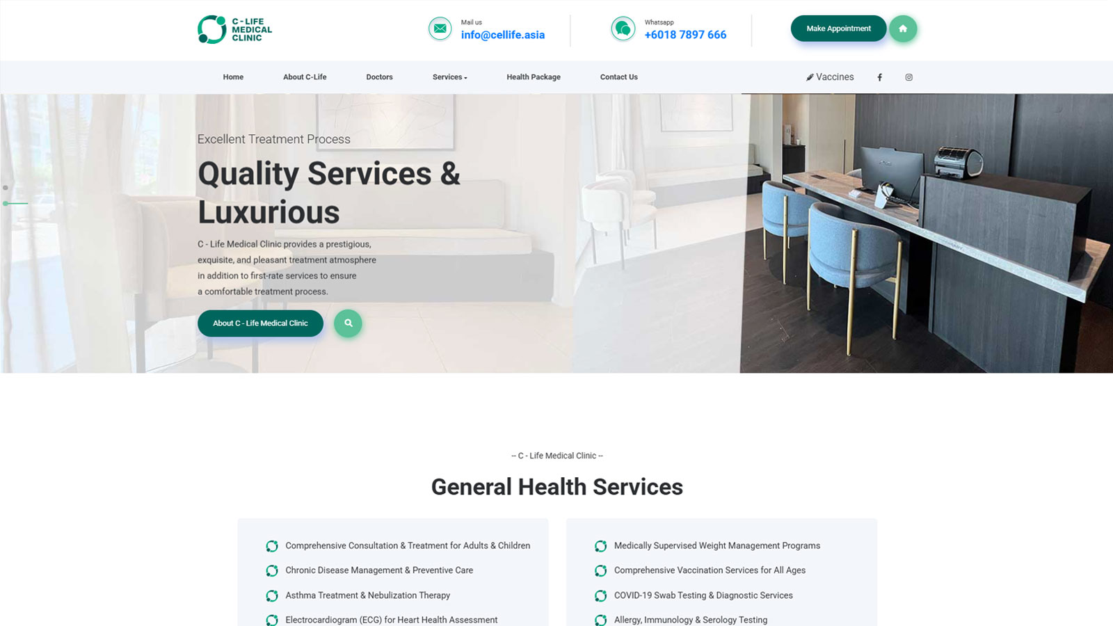 C-Life Medical Clinic Website by TBT Creative Agency